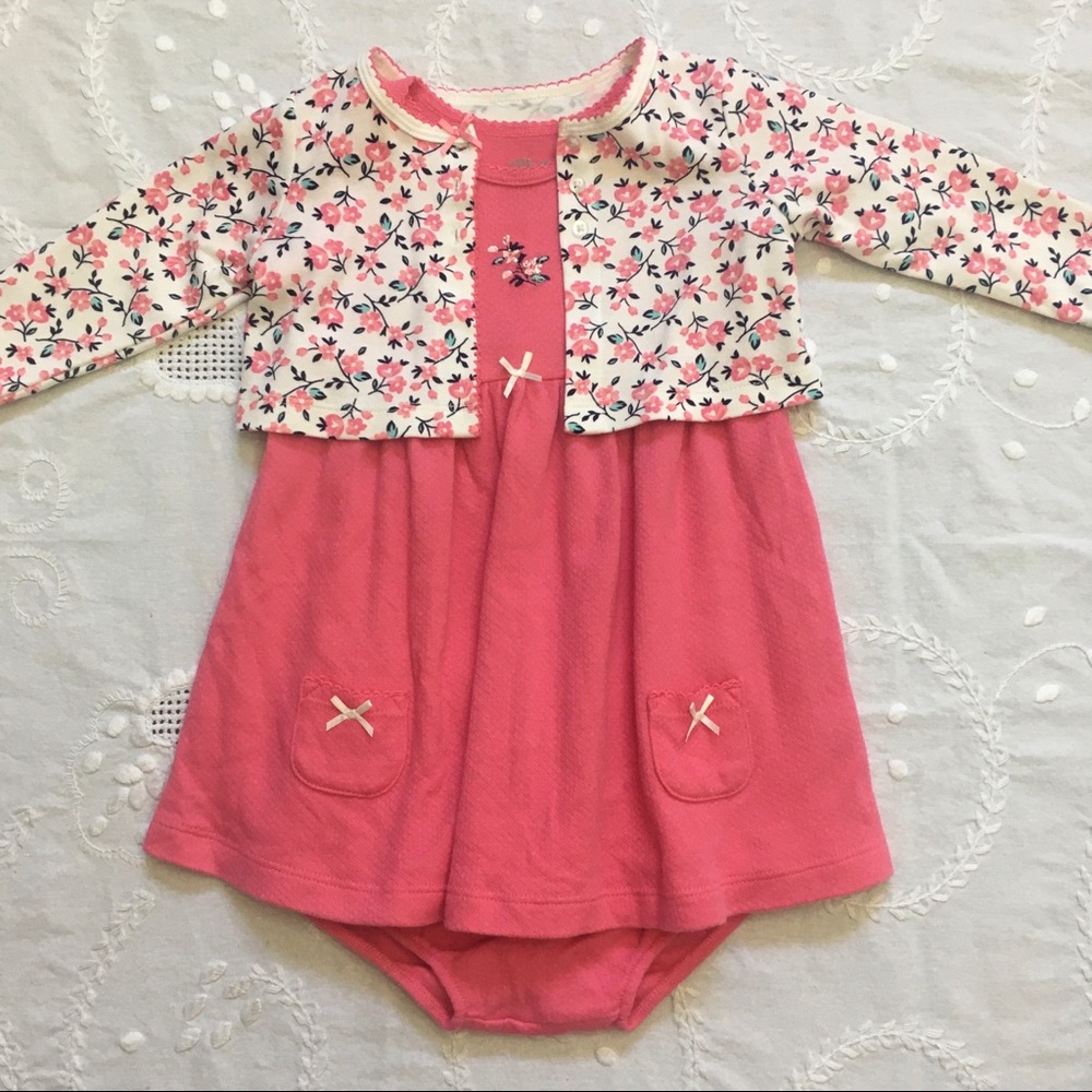 Little Me Floral Dress Set 3 PC